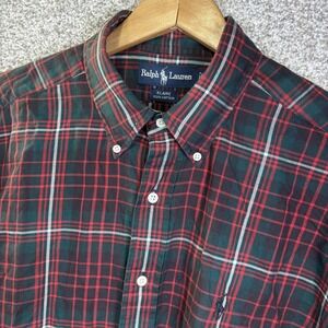 Ralph Lauren Shirt Mens L Green Plaid Blaire Long Sleeve Button Down Pony Logo